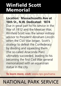 2011 National Park Service Civil War to Civil Rights - National Mall and Memorial Parks #NNO Winfield Scott Memorial Back