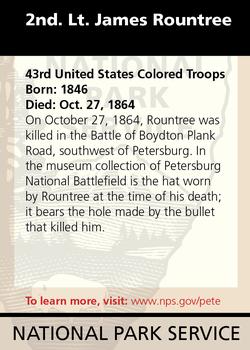 2011 National Park Service Civil War to Civil Rights - Petersburg National Battlefield #NNO 2nd. Lt. James Roundtree Back