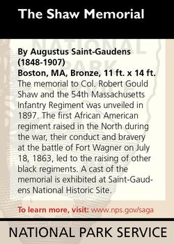 2011 National Park Service Civil War to Civil Rights - Saint-Gaudens National Historic Site #NNO The Shaw Memorial Back