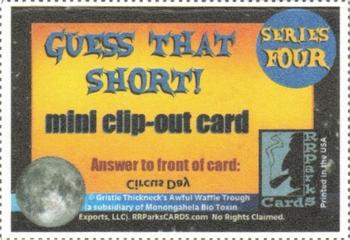2020 RRParks Cards Series Four - Guess That Short! Mini Clip-Out #NNO Circus Day Back