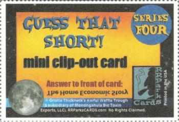 2020 RRParks Cards Series Four - Guess That Short! Mini Clip-Out #NNO The Home Economics Story Back