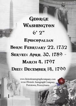 2020 Historic Autographs POTUS The First 36 #1 George Washington Back