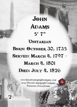 2020 Historic Autographs POTUS The First 36 #2 John Adams Back