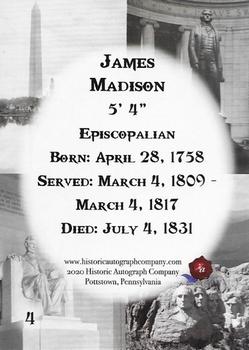2020 Historic Autographs POTUS The First 36 #4 James Madison Back