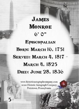 2020 Historic Autographs POTUS The First 36 #5 James Monroe Back
