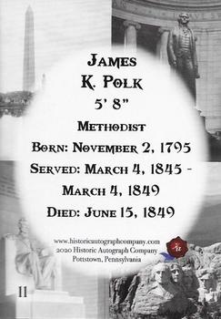 2020 Historic Autographs POTUS The First 36 #11 James K. Polk Back