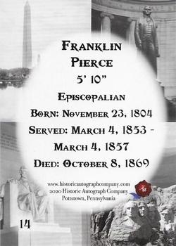 2020 Historic Autographs POTUS The First 36 #14 Franklin Pierce Back
