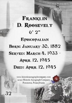 2020 Historic Autographs POTUS The First 36 #32 Franklin D. Roosevelt Back