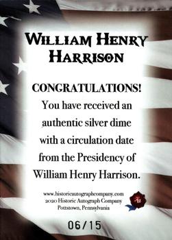 2020 Historic Autographs POTUS The First 36 - Coin Relic Premium #NNO William Henry Harrison Back