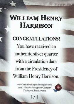 2020 Historic Autographs POTUS The First 36 - Coin Relic SN1 #NNO William Henry Harrison Back