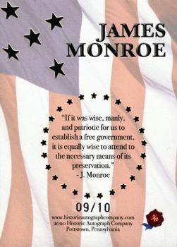 2020 Historic Autographs POTUS The First 36 - Famous Quotes #5 James Monroe Back