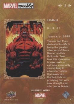 2020 Upper Deck Marvel Weekly #12 Hulk Back