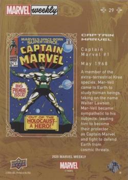 2020 Upper Deck Marvel Weekly #29 Captain Marvel Back