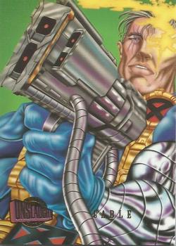 1996 SkyBox Premium Spider-Man - Onslaught Previews #1 Cable Front