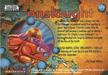 1996 SkyBox Premium Spider-Man - Onslaught Previews #4 Onslaught Back