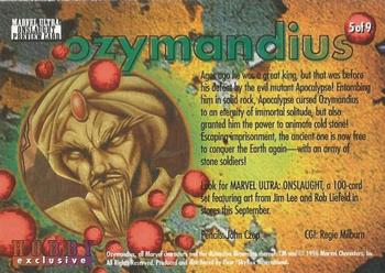 1996 SkyBox Premium Spider-Man - Onslaught Previews #5 Ozymandius Back