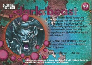 1996 SkyBox Premium Spider-Man - Onslaught Previews #8 Dark Beast Back