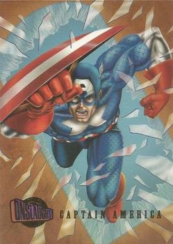 1996 SkyBox Premium Spider-Man - Onslaught Previews #9 Captain America Front