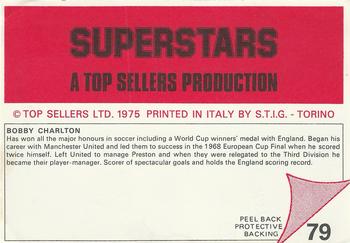 1975 Panini Top Sellers Superstars #79 Bobby Charlton Back