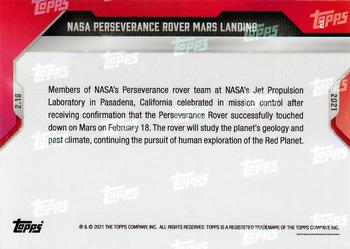 2021 Topps Now NASA Perseverance Mars Rover Landing #2 NASA Perseverance Mars Rover Landing Back