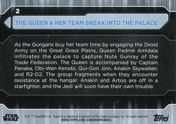 2021 Topps Star Wars: Battle Plans #2 The Queen & Her Team Sneak Into The Palace Back