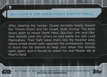 2021 Topps Star Wars: Battle Plans #5 Qui-Gon & Obi-Wan Fight Darth Maul Back