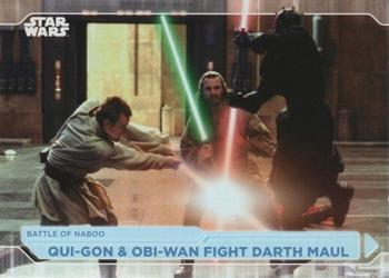 2021 Topps Star Wars: Battle Plans #5 Qui-Gon & Obi-Wan Fight Darth Maul Front