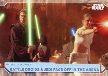 2021 Topps Star Wars: Battle Plans #13 Battle Droids & Jedi Face Off In The Arena Front