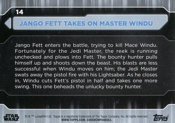 2021 Topps Star Wars: Battle Plans #14 Jango Fett Takes On Master Windu Back