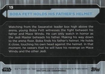2021 Topps Star Wars: Battle Plans #15 Boba Fett Holds His Father's Helmet Back