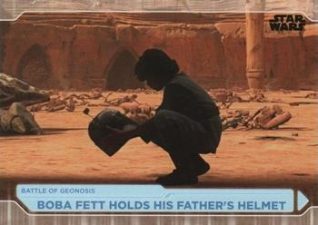 2021 Topps Star Wars: Battle Plans #15 Boba Fett Holds His Father's Helmet Front