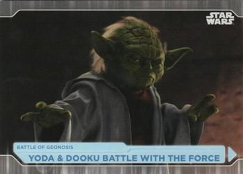 2021 Topps Star Wars: Battle Plans #19 Yoda & Dooku Battle With The Force Front