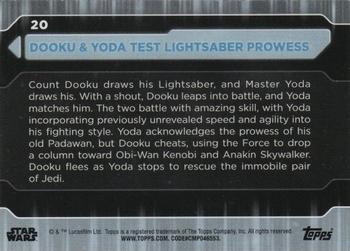 2021 Topps Star Wars: Battle Plans #20 Dooku & Yoda Test Lightsaber Prowess Back