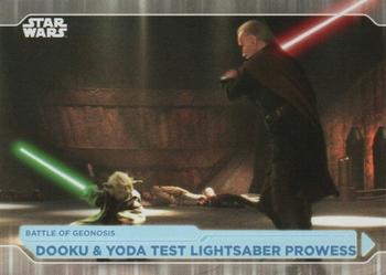 2021 Topps Star Wars: Battle Plans #20 Dooku & Yoda Test Lightsaber Prowess Front