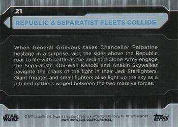 2021 Topps Star Wars: Battle Plans #21 Republic & Separatist Fleets Collide Back