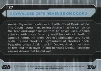 2021 Topps Star Wars: Battle Plans #27 Skywalker Gets Revenge On Dooku Back
