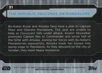 2021 Topps Star Wars: Battle Plans #31 The Republic Descends On Mandalore Back