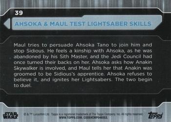 2021 Topps Star Wars: Battle Plans #39 Ahsoka & Maul Test Lightsaber Skills Back