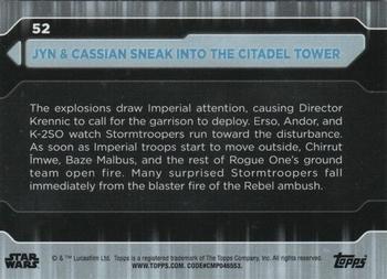 2021 Topps Star Wars: Battle Plans #52 Jyn & Cassian Sneak Into The Citadel Tower Back