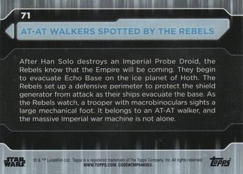 2021 Topps Star Wars: Battle Plans #71 AT-AT Walkers Spotted By The Rebels Back