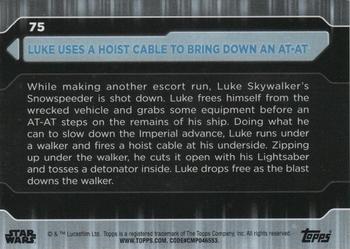 2021 Topps Star Wars: Battle Plans #75 Luke Uses A Hoist Cable To Bring Down An AT-AT Back