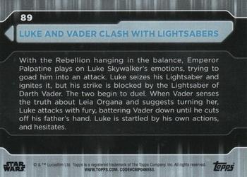 2021 Topps Star Wars: Battle Plans #89 Luke And Vader Clash With Lightsabers Back
