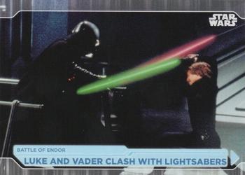 2021 Topps Star Wars: Battle Plans #89 Luke And Vader Clash With Lightsabers Front