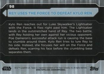 2021 Topps Star Wars: Battle Plans #98 Rey Uses The Force To Defeat Kylo Ren Back