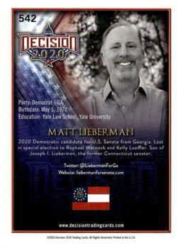 2021 Decision 2020 Series 2 #542 Matt Lieberman Back