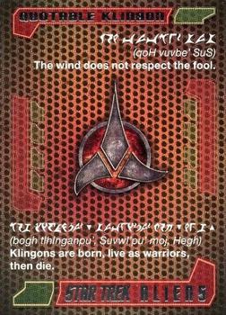 2014 Rittenhouse Star Trek Aliens  - The Quotable Klingon #Q2 The wind does not respect the fool. Front