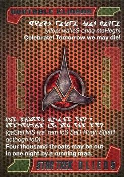 2014 Rittenhouse Star Trek Aliens  - The Quotable Klingon #Q6 Celebrate! Tomorrow we may die! Front