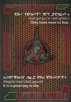 2014 Rittenhouse Star Trek Aliens  - The Quotable Klingon #Q8 Only fools have no fear. Front