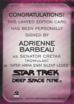 2014 Rittenhouse Star Trek Aliens  - Autographs #NNO Adrienne Barbeau Back