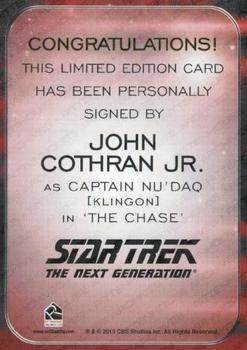 2014 Rittenhouse Star Trek Aliens  - Autographs #NNO John Cothran Back
